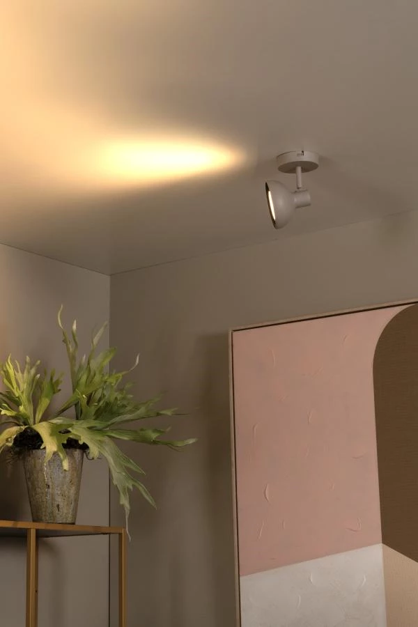 Lucide SENSAS - Ceiling spotlight - 1xGU10 (ES111) - Cream - ambiance 1